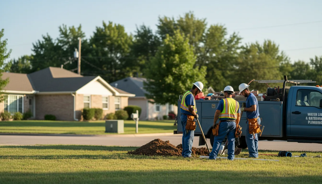 Residential water line and bathroom plumbing service in Fremont, MO
